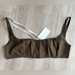 BNWT My Mum Made It Rosette Check bra in ivy check